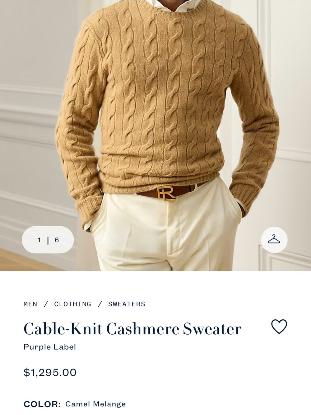 Men’s BRAND NEW RALPH LAUREN Purple Label Cable Sweater Sz SMALL